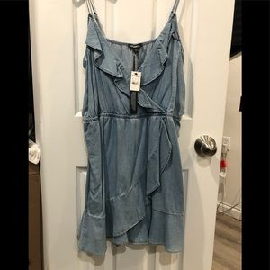 EXPRESS - Denim Ruffle Dress - Brand New w/Tags
